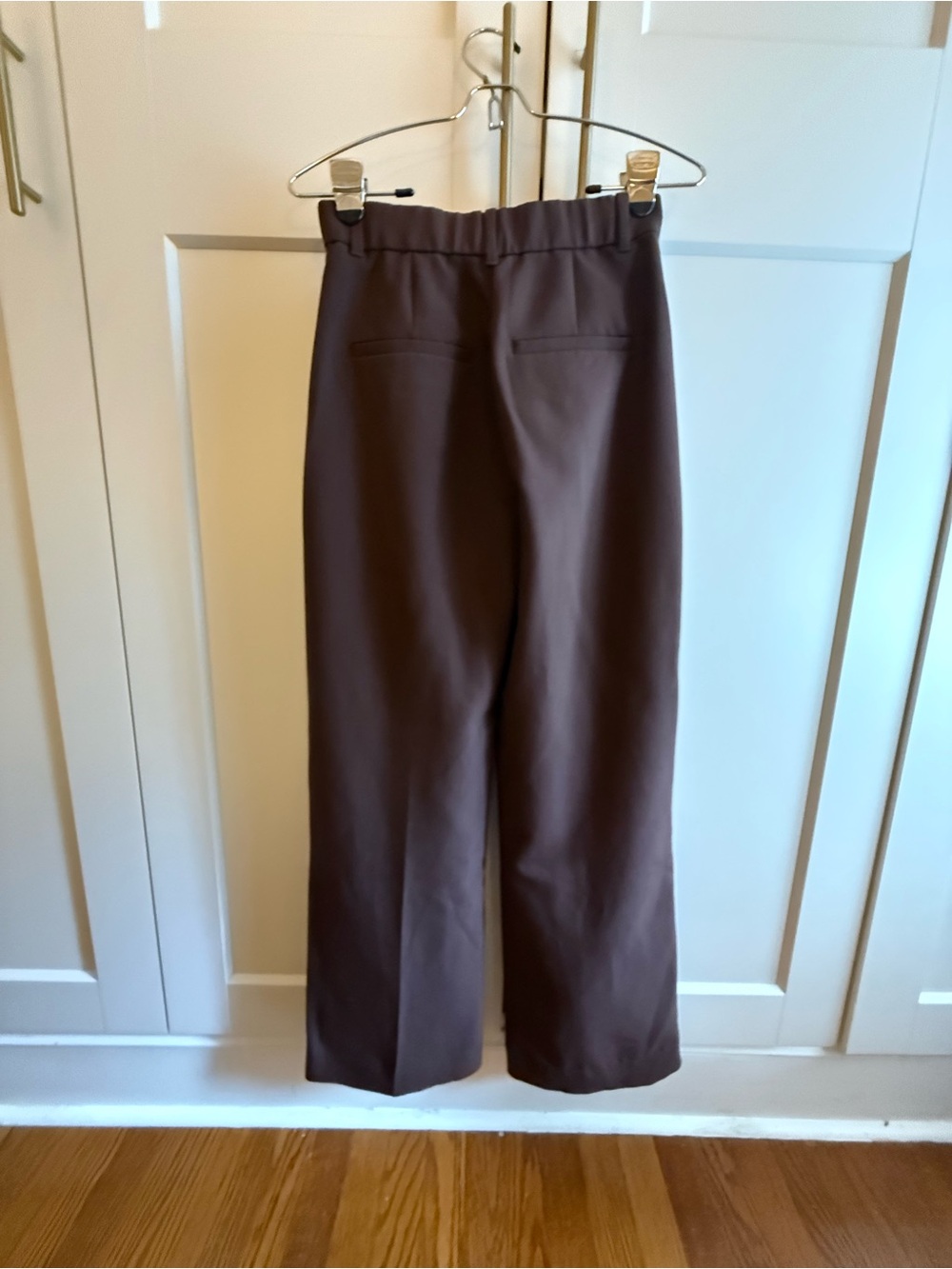 Abercrombie and Fitch Sloan Wide-Leg High-Waist Chocolate Brown Trousers - Picture 6 of 7